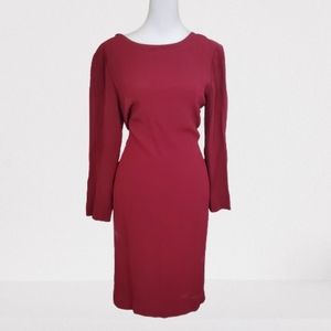 MASSIMO DUTTI (ZARA GROUP) BURGUNDY OPEN BACK  DRESS Size 6